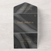 Mariage noir et or tout en une invitation (Dehors)