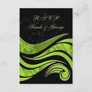 mariage noir et vert RSVP Standard 3,5 x 5