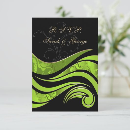 mariage noir et vert RSVP Standard 3,5 x 5 (Debout devant)