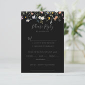 Mariage noir floral sauvage Choix du menu RSVP (Debout devant)