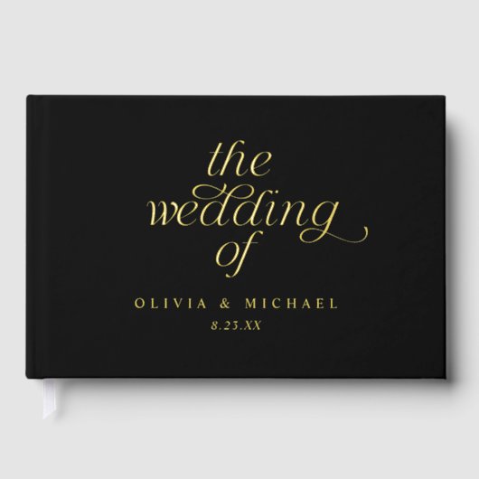 Mariage noir Gold Foil moderne (Recto)