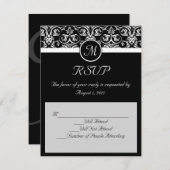 Mariage noir grand insignia correspondant RSVP (Devant / Derrière)