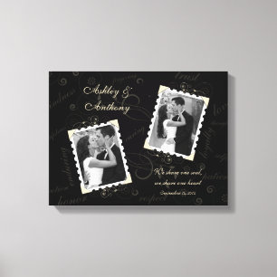 Mariage noir ivoire photo toile enveloppée Imprime