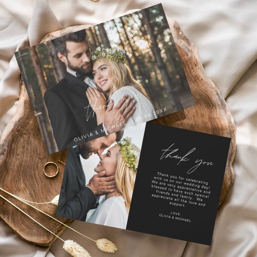 Mariage noir minimaliste moderne Merci