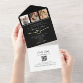 Mariage noir or All-in-One QR Invitation (Déchirure)