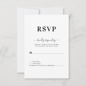 Mariage noir simple moderne RSVP (Devant)