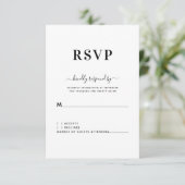Mariage noir simple moderne RSVP (Debout devant)