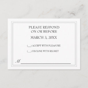 Mariage noir simple RSVP
