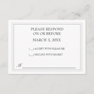 Mariage noir simple RSVP