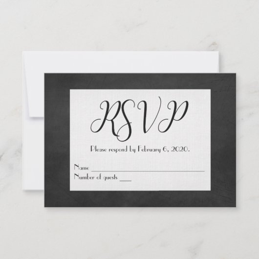 Mariage noir tableau noir RSVP (Devant)