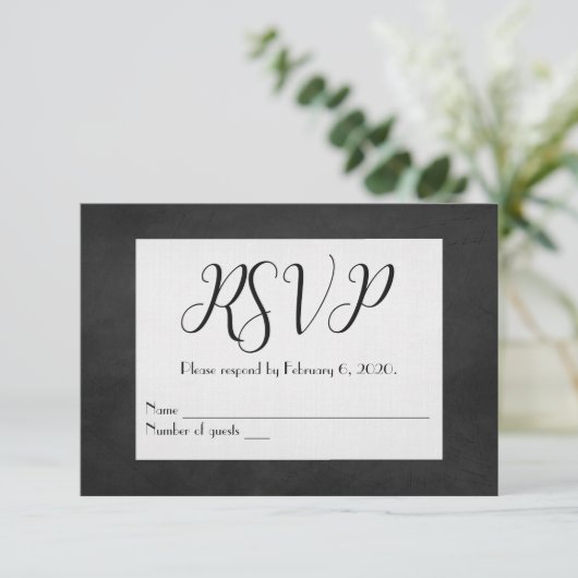 Mariage noir tableau noir RSVP (Debout devant)