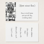 Mariage noir toile - cartes d'adresse (Devant & derrière)