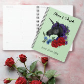 Mariage noir Unicorne violet rouge des fleurs de s