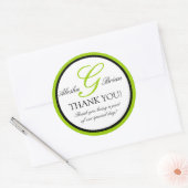 Mariage noir vert Favoriser les autocollants Merci (Enveloppe)