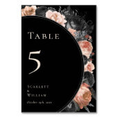 Mariage noir Vintage gothique Numéro de table (Dos)