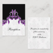 mariage noir violet Cartes de réception (Devant / Derrière)