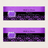 Mariage noir violet faveur damask floral (Devant & derrière)