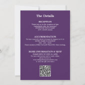 Mariage noir violet QR Code RSVP Invitation (Dos)