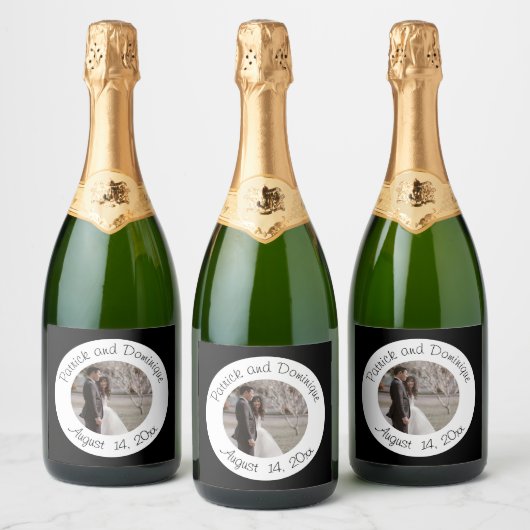 Mariage Nom du couple Date Étiquette de nourriture (Bouteilles)