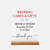 Mariage NOMS Cartes Cadeaux Blanc Noir Rouge (Recto)
