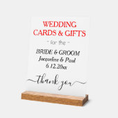 Mariage NOMS Cartes Cadeaux Blanc Noir Rouge (Angle)