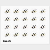 Mariage Noms et Date Monogram Sticker Or (Feuille)