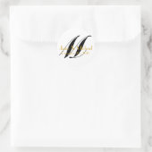Mariage Noms et Date Monogram Sticker Or (Sac)