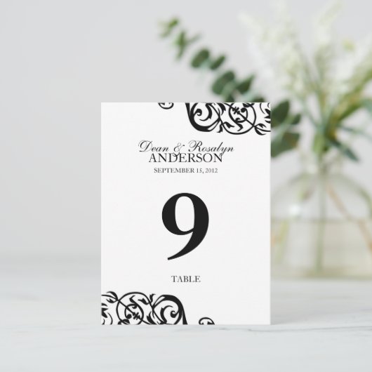 Mariage numéro de table carte réception réception (Debout devant)