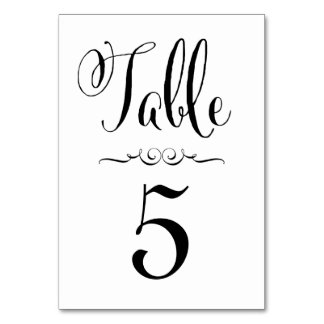 Mariage Numéro de table Cartes Typographie Personn