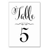 Mariage Numéro de table Cartes Typographie Personn (Dos)
