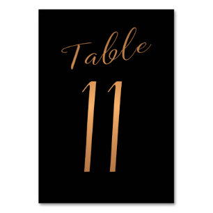 Mariage numéro de table cuivre or parties scintill