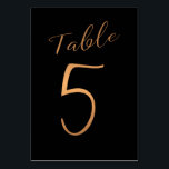 Mariage numéro de table cuivre parties scintillant<br><div class="desc">Faux rose en or cuivre feuille de calligraphie formelle script mariage carte de table de réception de mariage. La couleur bleu marine arrière - plan de minuit est modifiable. Vous pouvez le modifier après avoir sélectionné le bouton CUSTOMISER PLUS LOIN. Vous pouvez trouver toute la gamme de numéros (1 -...</div>