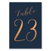 Mariage numéro de table cuivre rose or parties sci (Dos)