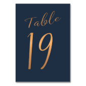 Mariage numéro de table cuivre rose or parties sci (Dos)