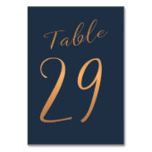 Mariage numéro de table cuivre rose or parties sci (Dos)