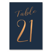 Mariage numéro de table cuivre rose or parties sci (Dos)