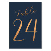 Mariage numéro de table cuivre rose or parties sci (Dos)