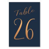 Mariage numéro de table cuivre rose or parties sci (Dos)