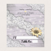 Mariage Numéro de table Dentelle d'escorte Tournes (Outside Unfolded)
