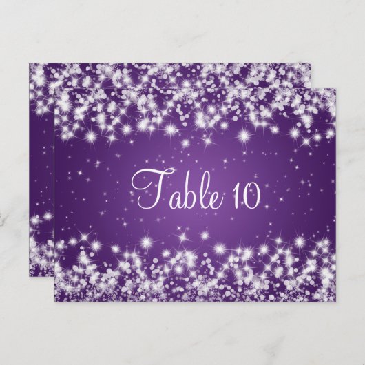 Mariage Numéro de table Éperche d'hiver pourpre (Devant / Derrière)