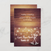 Mariage Numéro de table Escort Champagne Verres Bo (Devant / Derrière)