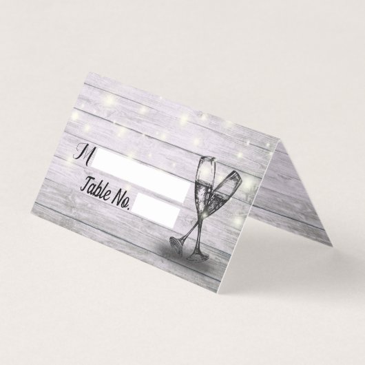 Mariage Numéro de table Escort Champagne Verres Bo (Front)