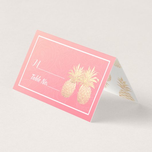 Mariage Numéro de table Escort Gold Pineappy Coupl (Front)