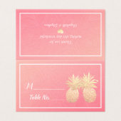 Mariage Numéro de table Escort Gold Pineappy Coupl (Outside Unfolded)