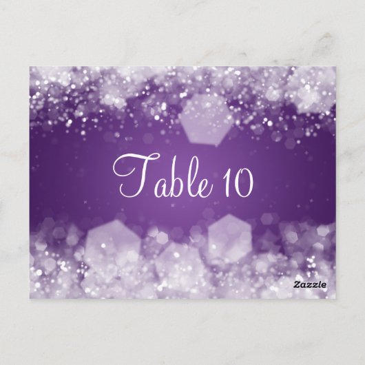Mariage Numéro de table Étincelle Nuit Violet (Dos)