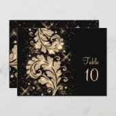 Mariage Numéro de table Floral Parties scintillant (Devant / Derrière)