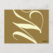 Mariage Numéro de table Gold Cream Monogramme M (Dos)