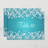 Mariage Numéro de table Hiver Étincelle Bleu (Devant / Derrière)