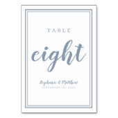 Mariage Numéro de table Huit Bleu Duché Simple (Dos)