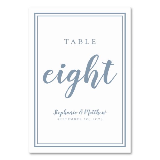 Mariage Numéro de table Huit Bleu Duché Simple (Par défaut)